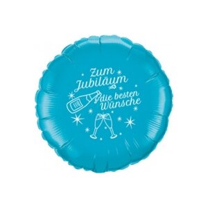 Ballon Zum Jubil&auml;um die besten W&uuml;nsche blau