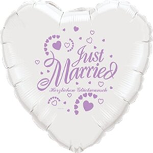 Folienballon - Motiv Just Married beige orange - S - 45...