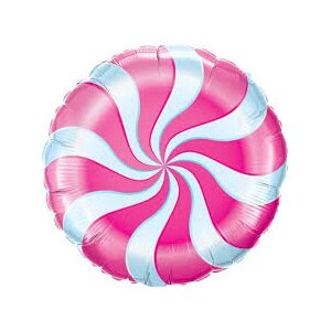 Folienballon - Motiv Candy Swirl - pink - S - 46 cm /...