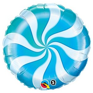 Folienballon - Motiv Candy Swirl - blue - S - 46 cm /...