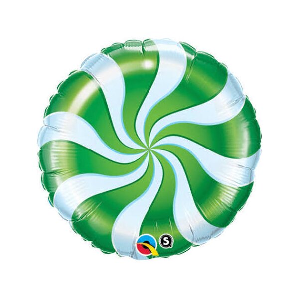 Folienballon - Motiv Candy Swirl - green - S - 46 cm / 0,02 m&sup3;