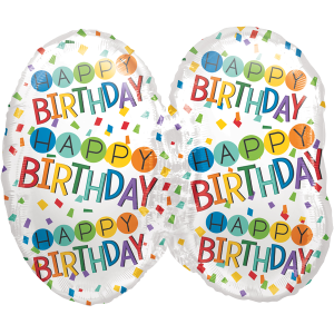 Folienballon Zahl 40 Happy Birthday - S - 45cm/0,02m³