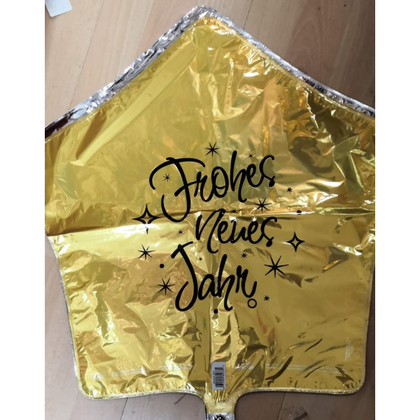 Folienballon - Motiv Frohes Neues Jahr gold - S - 43 cm / 0,02 m³