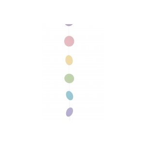 Girlande Punkte - Hellblau, hellgrün, lila, rosa, 1,7m