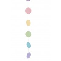 Girlande Punkte - Hellblau, hellgrün, lila, rosa, 1,7m