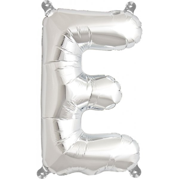 Ballon Buchstabe E, 40cm - silber - luft befüllend