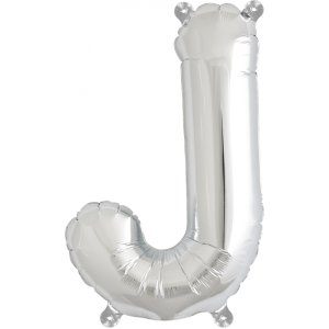 Folienballon Buchstabe J - Silber - XS - 40cm/Luft