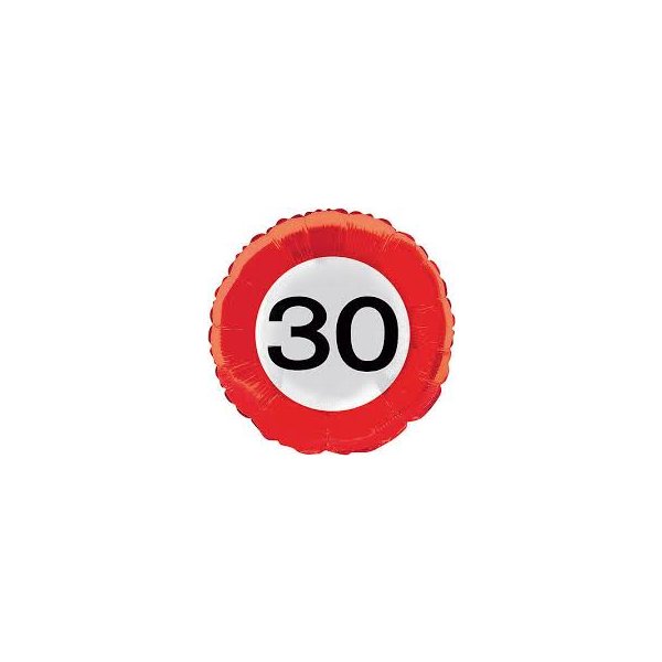 Ballon Zahl 30 Verkehrszeichen