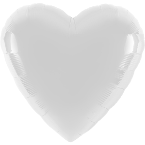 Folienballon Herz Weiss II - XXL - 71 cm/0,07 m³