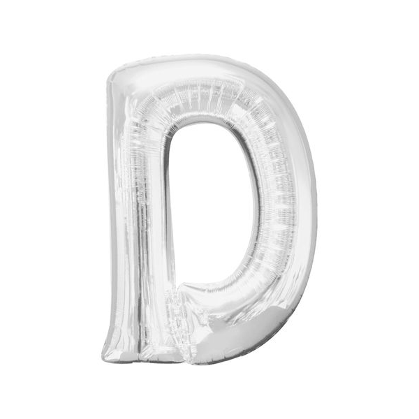 Folienballon - Buchstabe D - Silber - XS - 40 cm / Luft