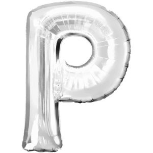 Folienballon Buchstabe P - Silber - XS - 40cm/Luft