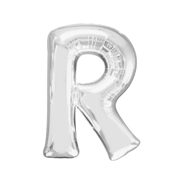 Folienballon - Buchstabe R - Silber - XS - 40 cm / Luft