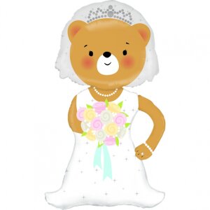 Folienballon - Figur Braut - Bär - XXL - 109 cm /...