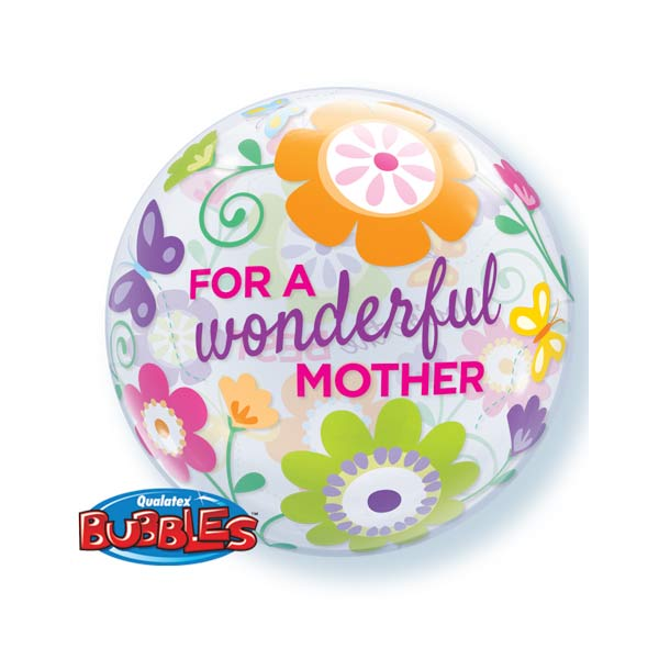 Single Bubble Ballon - Motiv For a wonderful Mother - XL - 56 cm / 0,04 m³