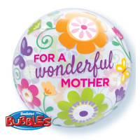 Single Bubble Ballon - Motiv For a wonderful Mother - XL - 56 cm / 0,04 m³