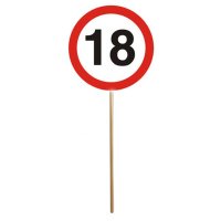 Mini-Schild mit Stab Zahl 18 Verkehrsschild  (12)
