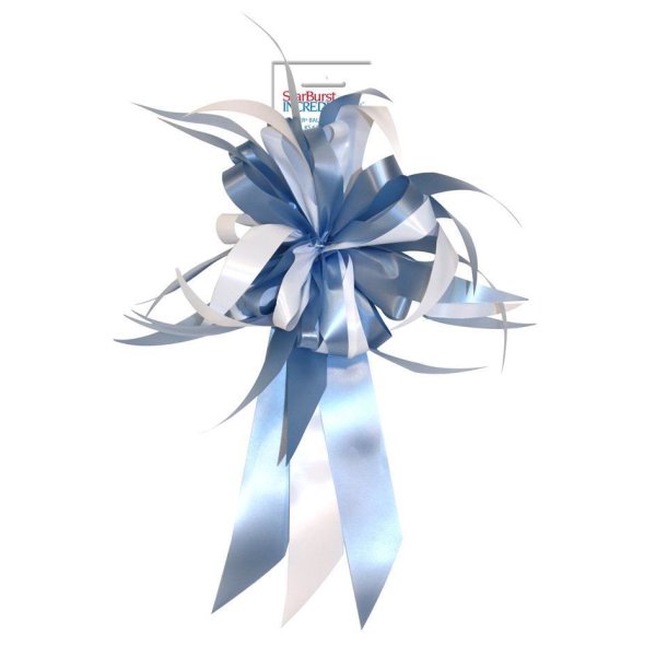 Geschenkschleife blau/weiß