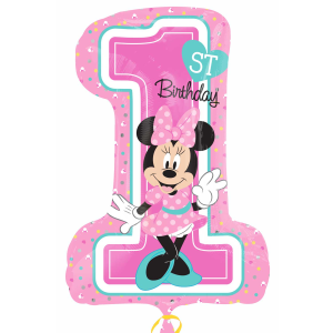 Folienballon - Zahl 1 Minnie Maus - XL - 71 cm / 0,06...