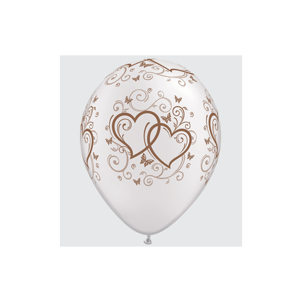 Latexballon - Motiv Doppelherz Rosegold - S - 27,5 cm /...