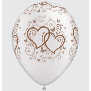 Latexballon - Motiv Doppelherz Rosegold - S - 27,5 cm /...