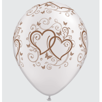 Latexballon - Motiv Doppelherz Rosegold - S - 27,5 cm / 0,02m&sup3;