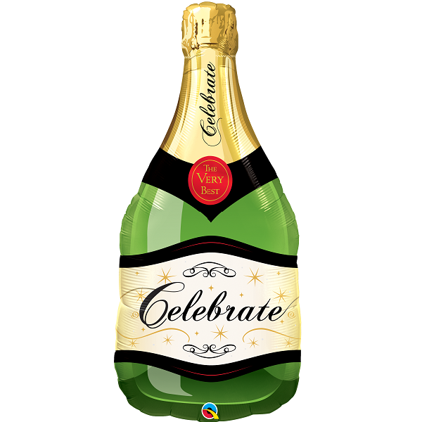 Ballon Champagne-Flasche - XXL/Folie - 99cm/0,07m³