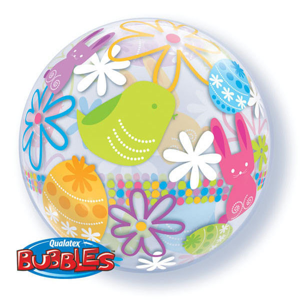 Single Bubble Ballon - Motiv Ostern - XL - 56 cm / 0,04 m³