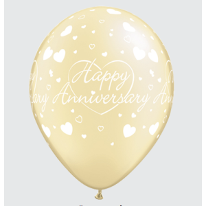 Latexballon - Motiv Ivory - Happy Anniversary (frohes...