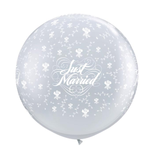 Latexballon - Motiv Just Married Roses, transparent  -...