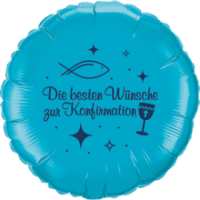 Folienballon - Motiv Die besten W&uuml;nsche zur Kommunion - S - 45 cm / 0,02 m&sup3;