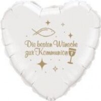 Folienballon - Motiv Die besten W&uuml;nsche zur Kommunion - S - 45 cm / 0,02 m&sup3;