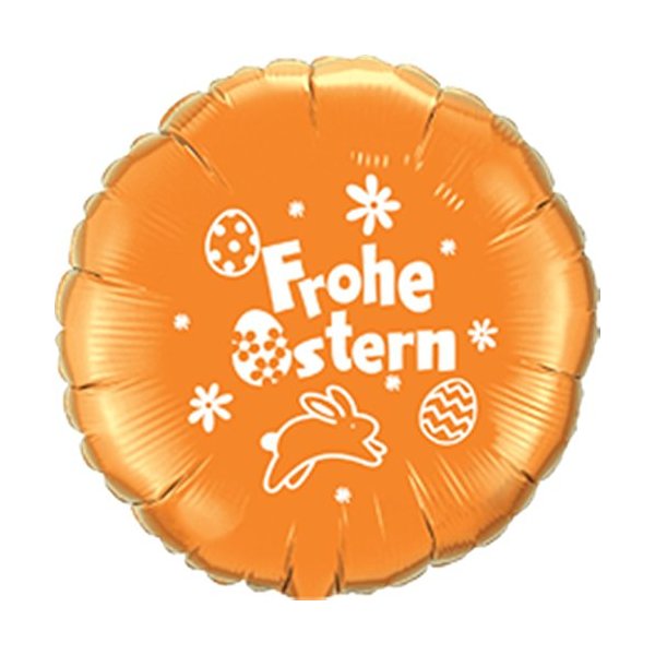 Folienballon - Motiv Frohe Ostern Metallic Orange - S - 45cm/0,02m³