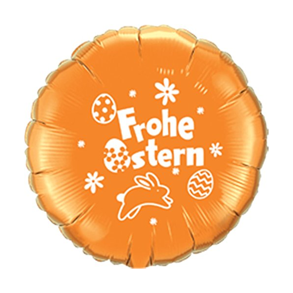 Folienballon - Motiv Frohe Ostern Metallic Orange - S - 45 cm / 0,02 m³