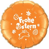 Ballon Frohe Ostern Metallic Orange - S/Folie - 45cm/0,02m³