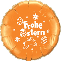 Folienballon - Motiv Frohe Ostern Metallic Orange - S - 45 cm / 0,02 m³