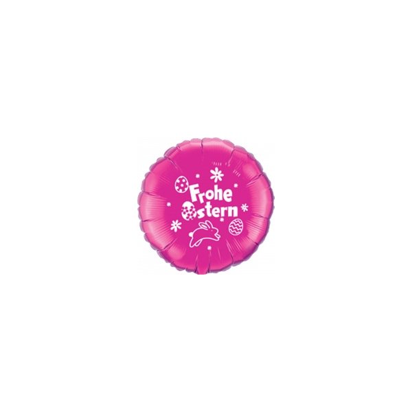 Ballon - Frohe Ostern  -  Metallic Pink, ca 45cm, 0,02m³