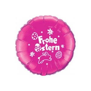 Ballon - Frohe Ostern  -  Metallic Pink, ca 45cm,...