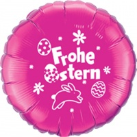 Folienballon - Motiv Frohe Ostern Metallic Pink - S - 45 cm / 0,02 m³
