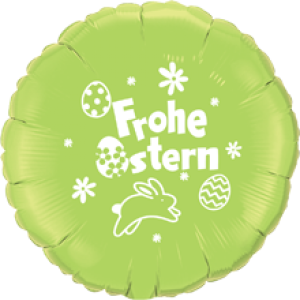 Folienballon - Motiv Frohe Ostern Metallic grün - S...
