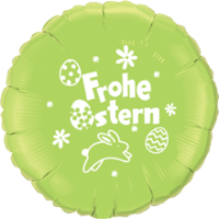 Ballon - Frohe Ostern  -  Metallic grün, ca 45cm, 0,02m³
