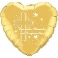 Folienballon - Motiv Die besten W&uuml;nsche zur Konfirmation - S - 45 cm / 0,02 m&sup3;