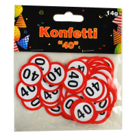 Konfetti Zahl 40 Verkehrsschild  (14g)