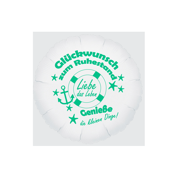 Folienballon - Motiv Glückwunsch zum Ruhestand - S - 45 cm / 0,02 m³