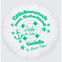 Folienballon - Motiv Glückwunsch zum Ruhestand - S - 45 cm / 0,02 m³