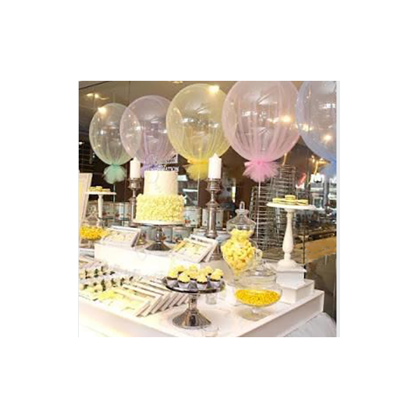 Zugeschnittener Tüll für 90cm Ballons - Grau/Silber, 280 x 280cm