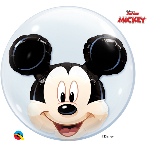 Ballon Mickey Maus Kopf - XL/Double Bubble - 56cm/0,04m³