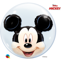 Ballon Mickey Maus Kopf - XL/Double Bubble - 56cm/0,04m³