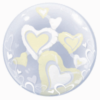 Ballon Double Bubble Elfenbein-Herzen