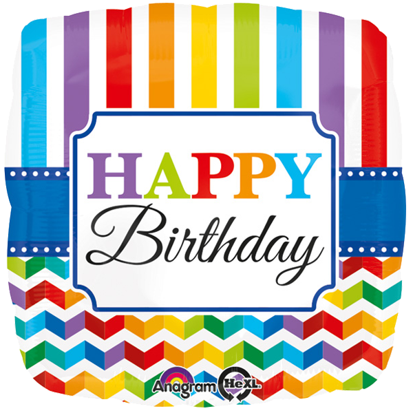 Folienballon - Motiv Happy Birthday New Style - S - 45 cm / 0,02 m&sup3;