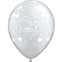 Motivballon Zahl 25 Happy Anniversary 25th
